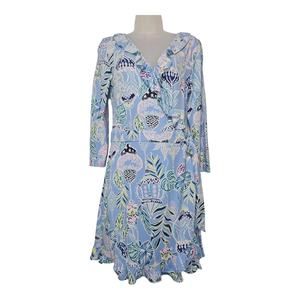 Lilly Pulitzer Pastel Tropical Lantern Print Long Sleeve Wrap Romper Size Medium